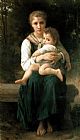 William Bouguereau Famous Paintings - The Two Sisters